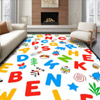 Alphabet Characters Playful Whimsical medley Rug