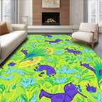 Whimsical Purple Creatures Tropical Garden Rug