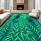 Deep Sea Seahorse Foliage Gradient Rug