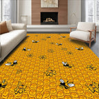 Golden Hive Bee Floral Medallion Rug