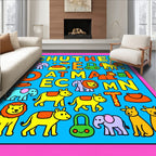 Colorful Animal Alphabet Play Mat Rug