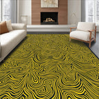 Golden Swirl Abstract Terrain Rug