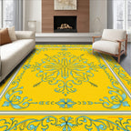 Golden Yellow Filigree Floral Medallion Rug