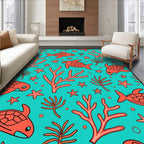 Coral Fish Starfish Undersea Whimsy Rug