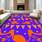 Vibrant Orange Bunting Stars Rug