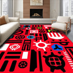 Retro Geometric Collage Medley Rug