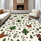 Forest Creatures and Pine Trees Rug