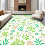 Tropical Foliage Letter Art Rug