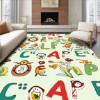 Whimsical Cartoon Alphabet Garden Characters Rug