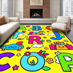 Playful Alphabet Garden Illustration Rug