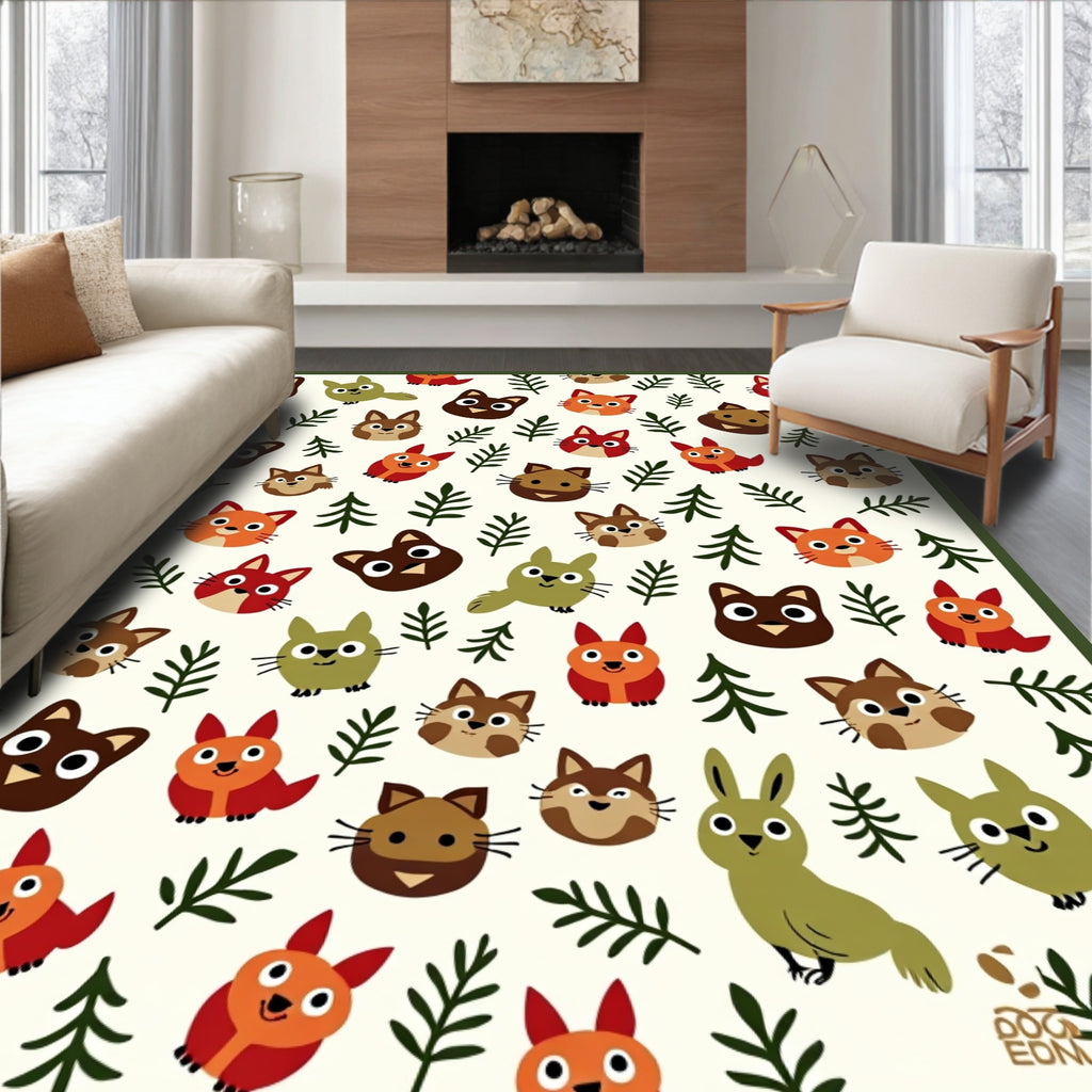 Woodland Friends Animal Forest Rug