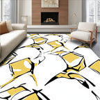 Bold Yellow Abstract Silhouette Rug