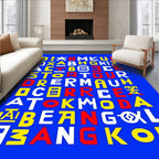 Graphic Retro Alphabet Grid Rug