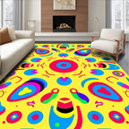 Bright Retro Abstract Oval Shapes Rug