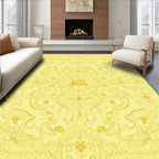 Yellow Floral Art Nouveau Line Drawing Rug
