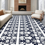 Dark Blue Tribal Vertical Repeat Rug