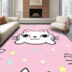 Pink Pastel Kawaii Cats Stars Rug