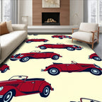 Classic Red Convertible Automobile Repeat Rug
