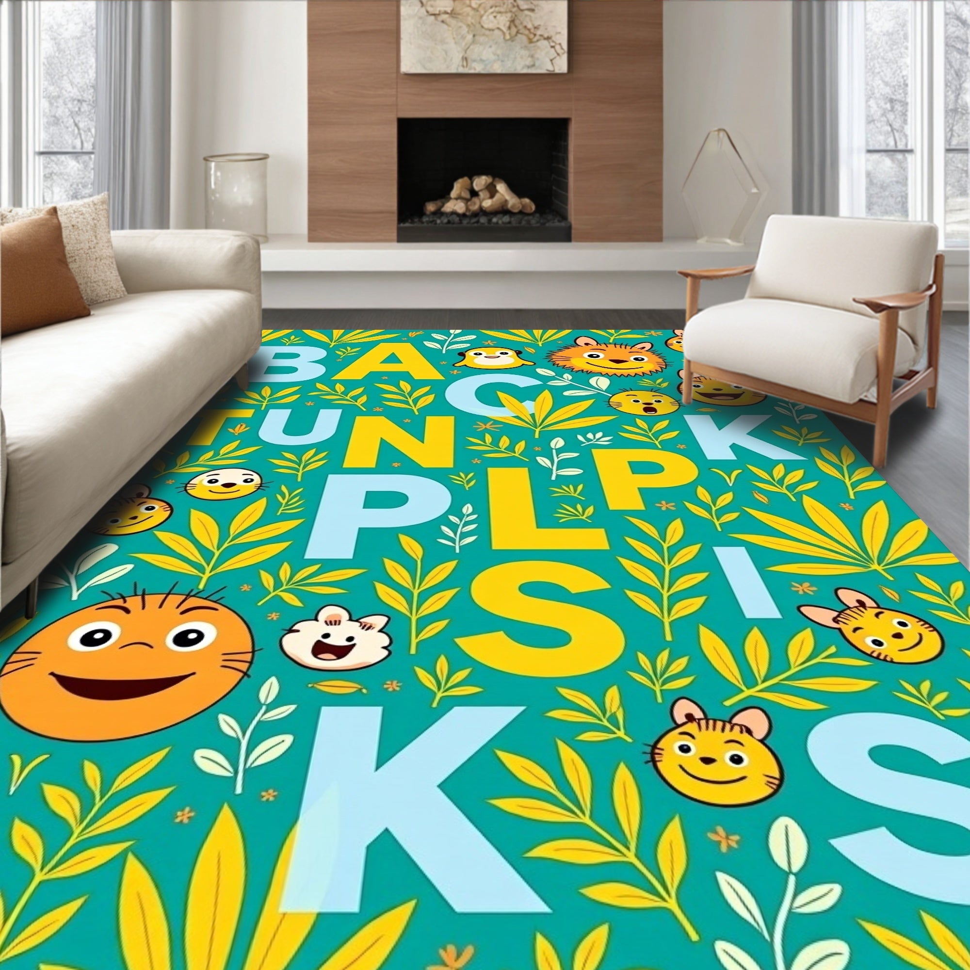 Fun Alphabet Animal Jungle Rug