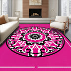 Vibrant Pink Mandala Floral Graphic Rug