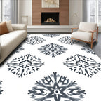 Dark Gray Starburst Medallion Rug