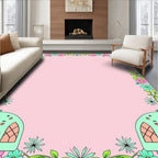 Whimsical Pink Teal Floral Archway Rug