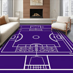 Purple Athletic Court Blueprint Rug