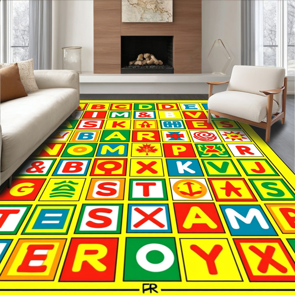 Bold Alphabet Blocks Graphic Rug