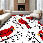 Bright Red Cardinals Perched on Branches Rug