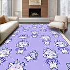 Whimsical Purple Kitty Crown Medley Rug