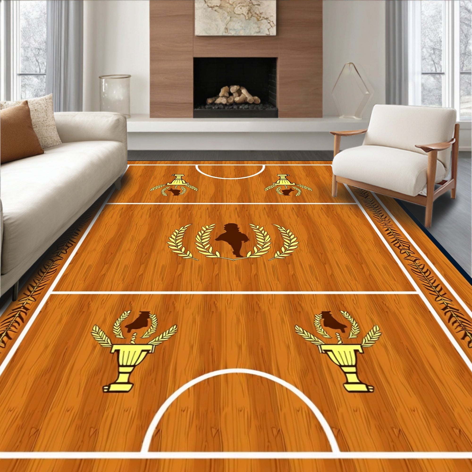 Golden Laurel Laurel Motif Court Rug