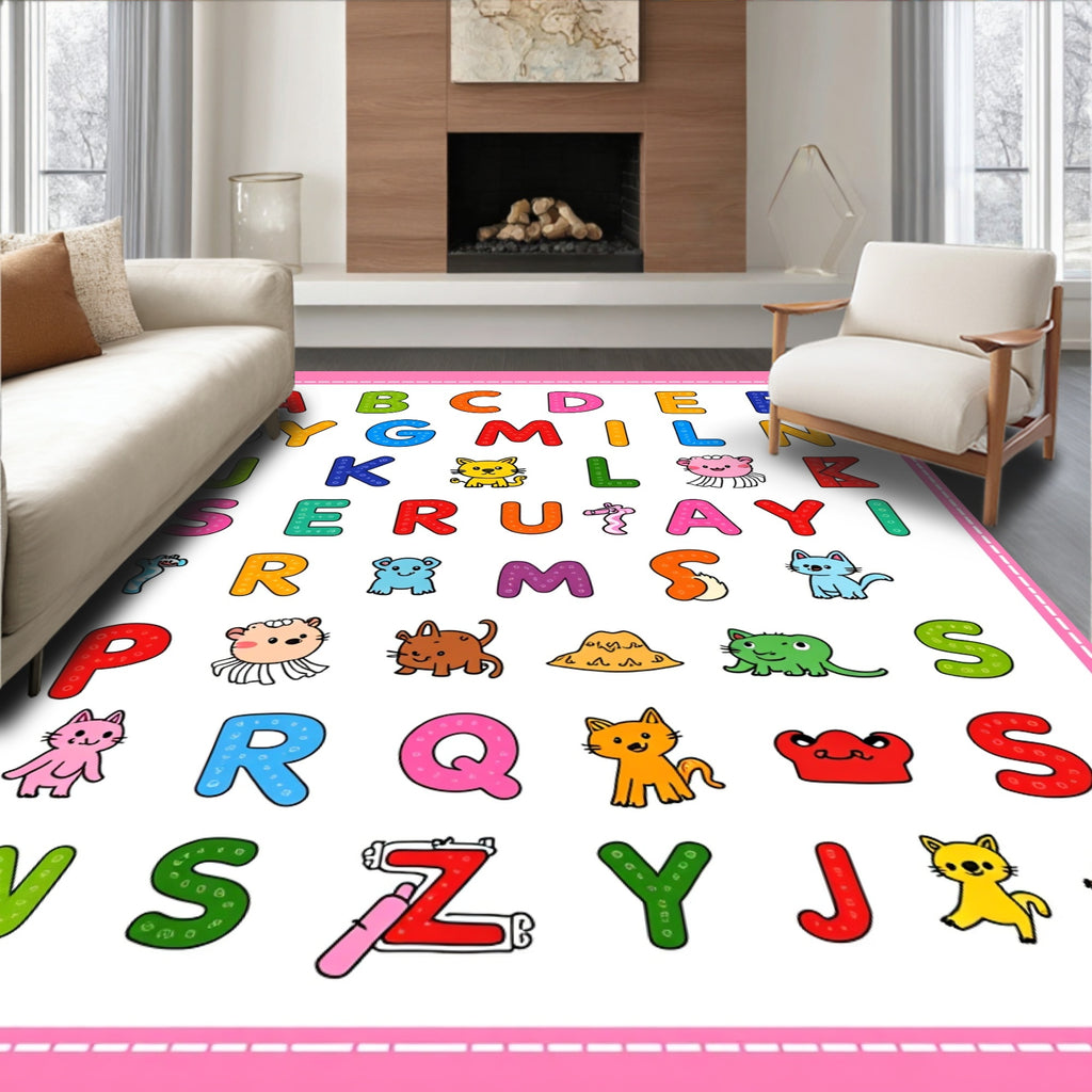 Colorful Alphabet Animals Rug