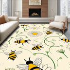Yellow Bee Daisy Garden Rug