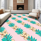 Pastel Pink Cotton Blossom Diagonal Rug