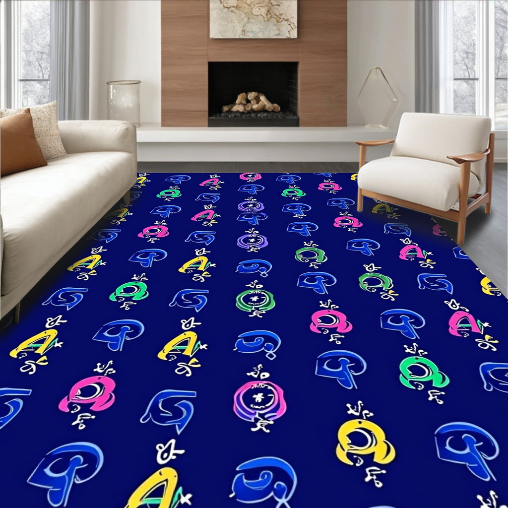 Vibrant Graffiti Alphabet Collage Rug