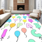 Playful Pastel Alphabet Balloons Rug