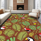 Tropical Toucan Leaf Jungle Rug