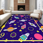 Outer Space Rocket Planet Journey Rug