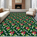 Deep Forest Red Berry Botanical Repeats Rug