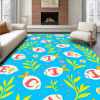 Alphabet Fish Tropical Ocean Whimsy Rug