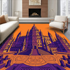 Gothic Castle Sunset Orange Purple Rug