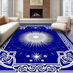 Deep Blue Radiant Starburst Medallion Rug