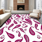 Crimson Paisley Swirls All Over Rug