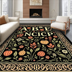 Alphabet Garden Fruit Scrollwork Rug