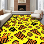 Tribal Creatures Orange Yellow Rug