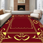 Crimson Gold Ornate Border Rug