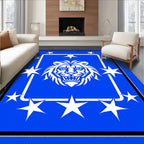 Royal Blue Lion Starburst Rug