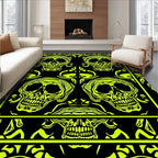 Neon Yellow Skull Symmetrical Repeat Rug