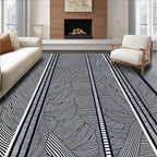 Bold Black White Organic Stripe Rug