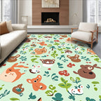 Whimsical Woodland Animals Garden Rug
